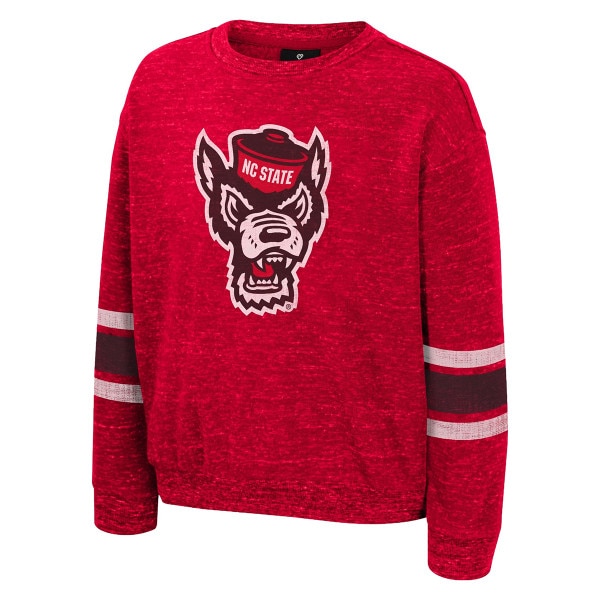 Red Youth Girls Speckle Fleece Crew